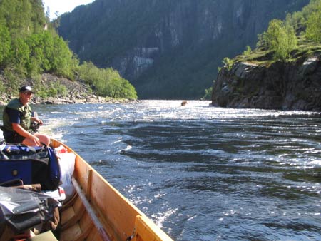 Boat used to get up in the Altas narrow valley, here on the stretch Mikkeli