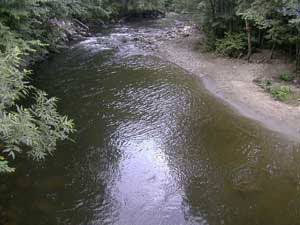 Photo of Grotte about 7 km upstream from the mouth, here are ordinary fishing license. Photo: Wojtech Sargalski