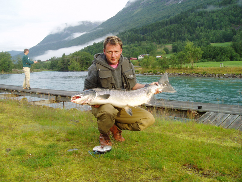 Laxfiskare/ Laksefiske - H. Gran. Foto: Sven Lindström.