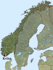Här rinner Kvina genom Kvinesdal kommun i fylket väst Agder.
