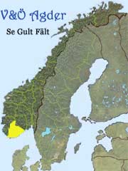 Här ligger fylkena Väst och Öst Agder.