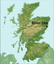 Här vid Aberdeen ( Deeside ) mynnar River Dee ut.