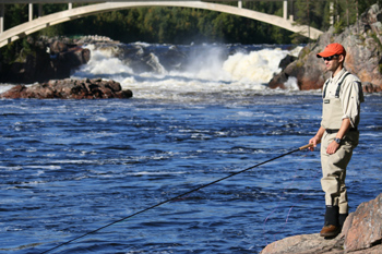 fly fisherman at Jockfall photo: Jockfall camp