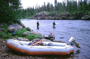 Here they have wrecked there boat and trying to attract Laino salmons.