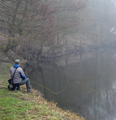 Waiting for bite willing trout.