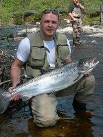 Morgan Björklund med Mörrums Lax, vikt 11,34 kg. Vittskövle 2005-05-28
