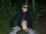 Anton Holmsten 11 år. Väntar på sin tur i gaula, stören