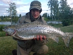 Då var två dagars fiske i forshaga, blev 2 K-laxar. Den första fick jag på självaste midsommarafton. Den vägde 6,9