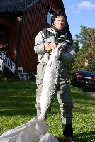 Lax landad av Mattias Holmström nedanför Jocfall vikt 11,7 kg