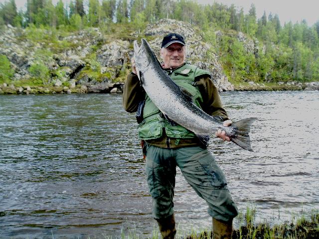 21 juni, lax från Lainioälven på 9,6 kg